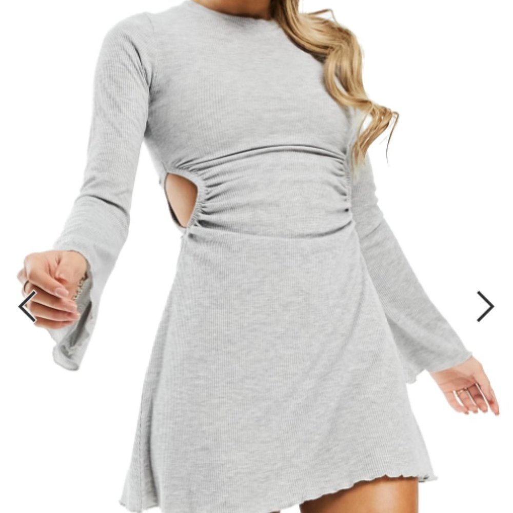 Asos cut out side rib mini dress